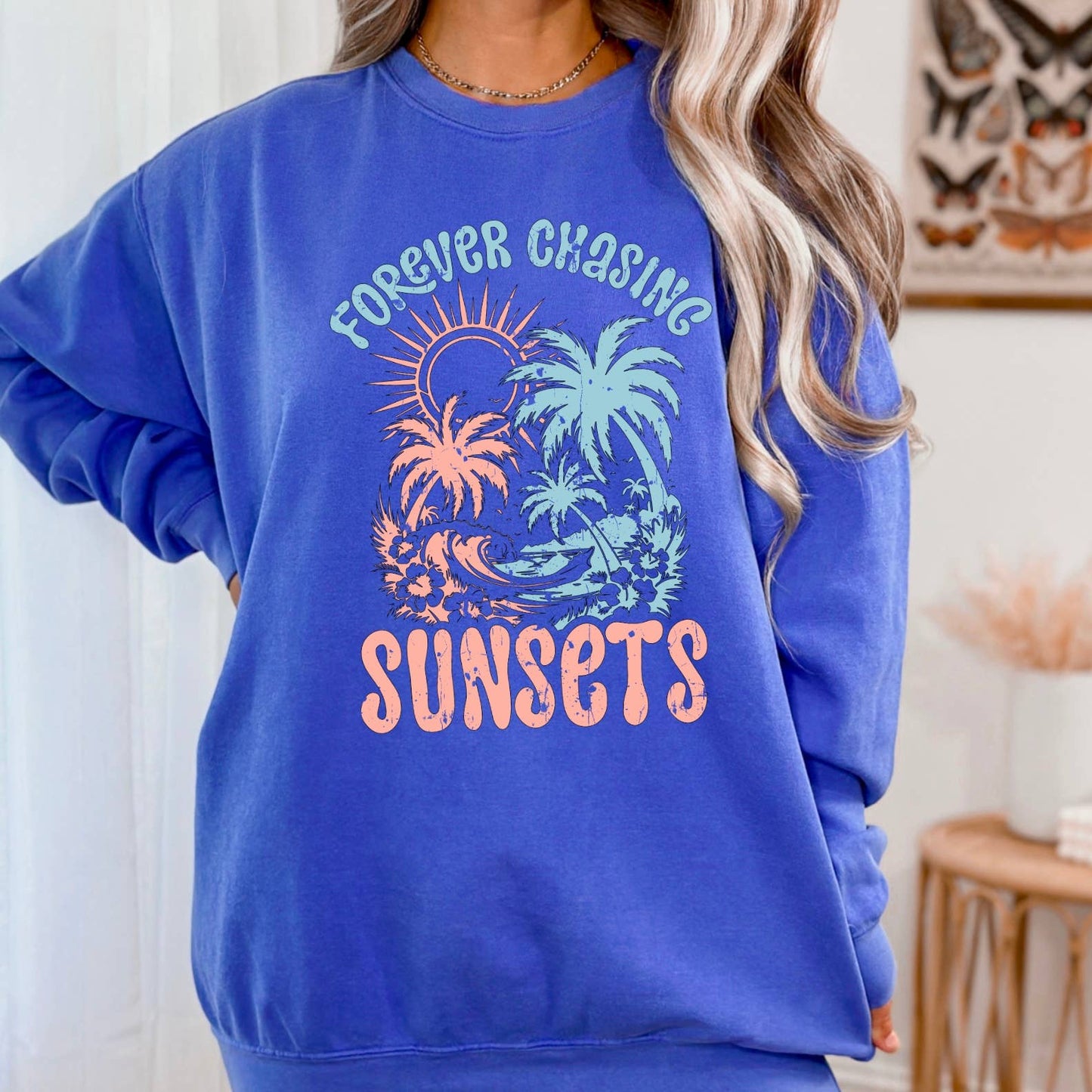 Forever Chasing Sunsets Graphic Sweatshirt | Summer 2025