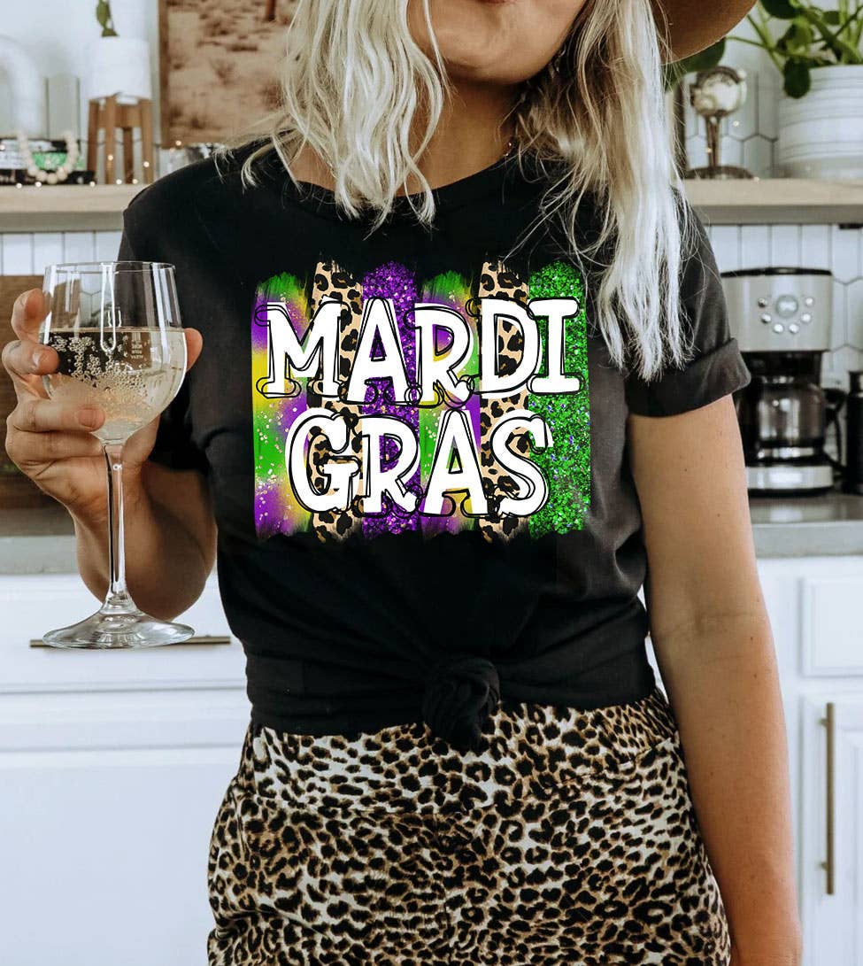Mardi Gras Leopard Print - Mardi Gras Fun Cute Nola T-Shirt