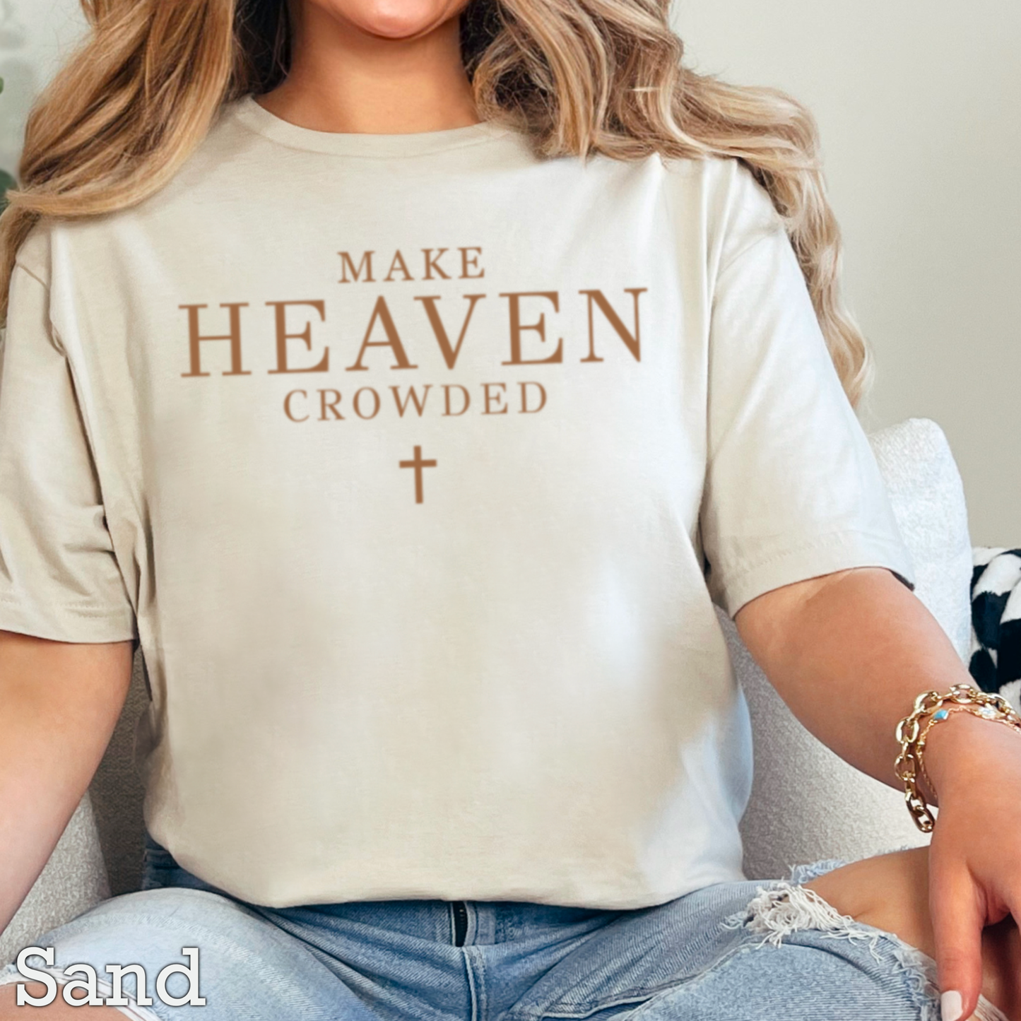 Make Heaven Crowded Christian Graphic Tee | Gildan