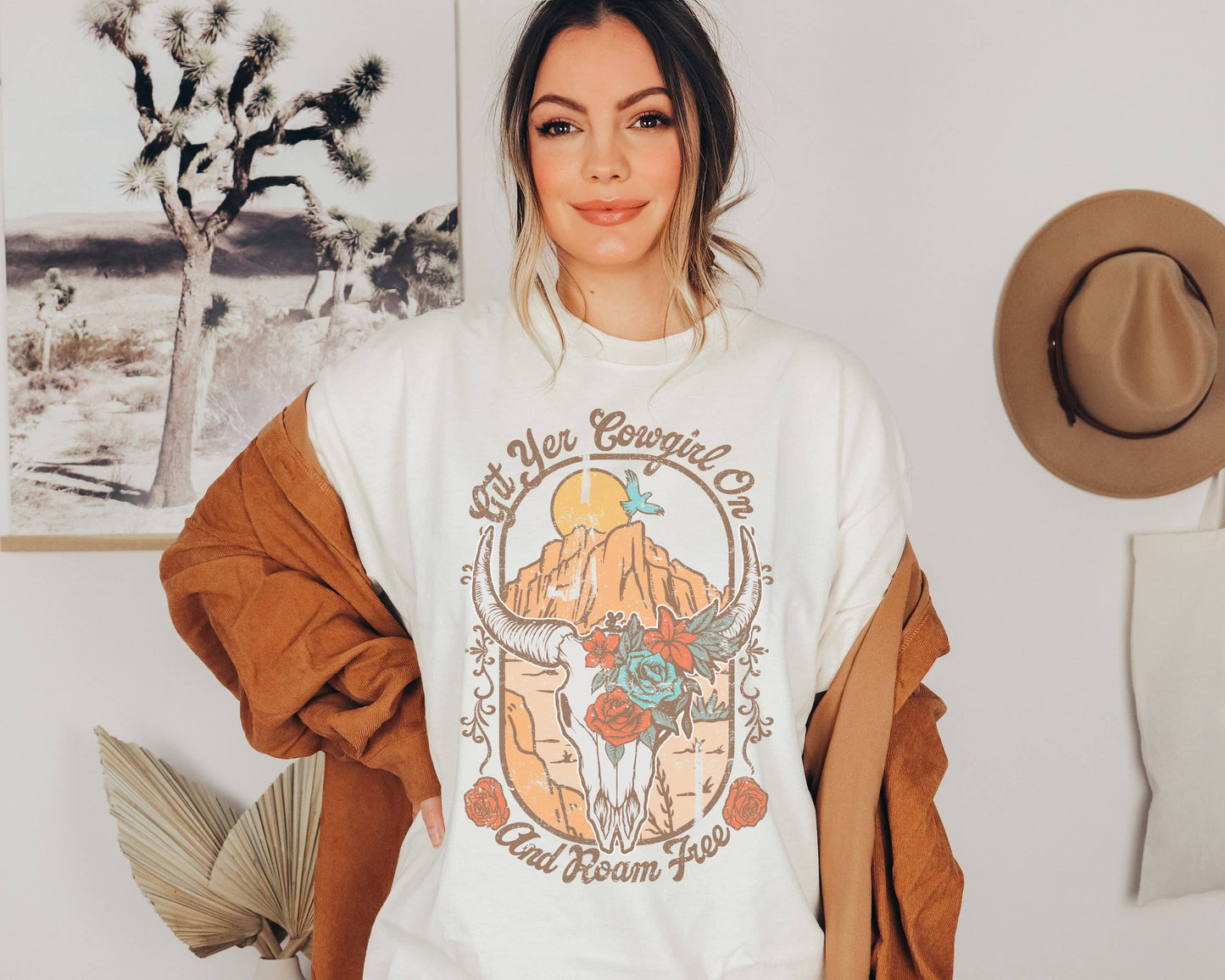 Git Yer Cowgirl On Graphic Tee | Western Shirt | Cactus Tee