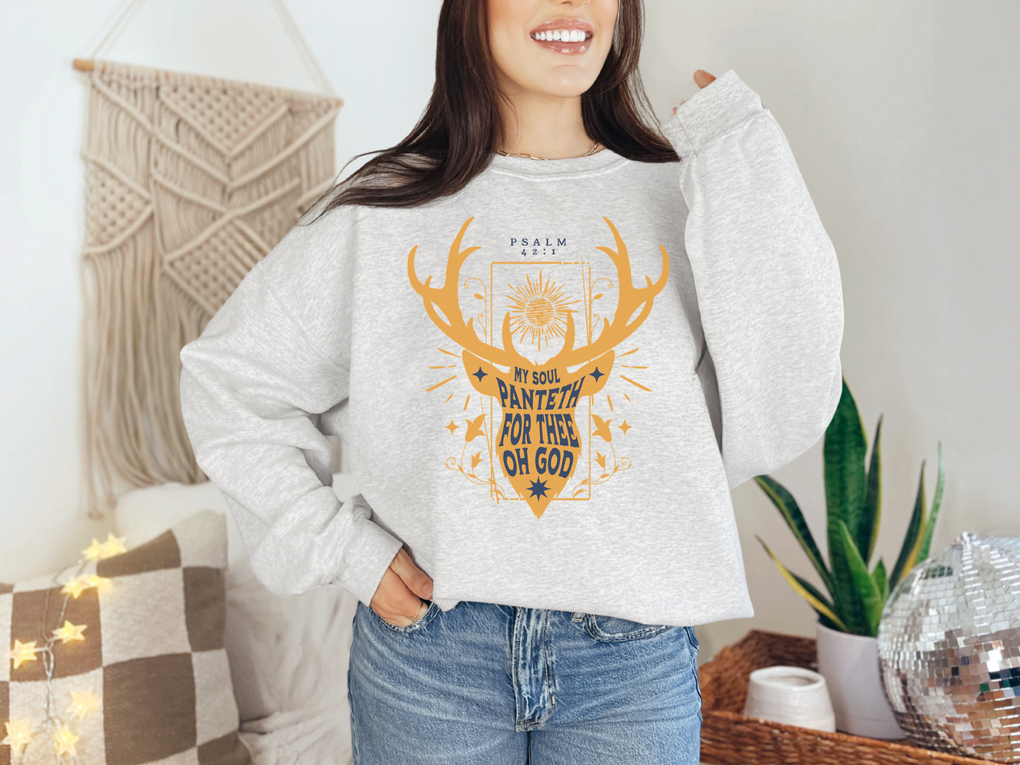 My Soul Panteth For Thee Crew Neck Sweatshirt