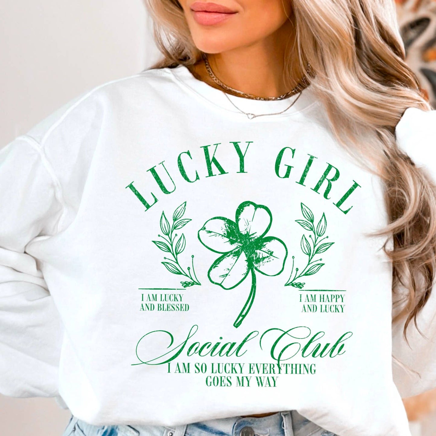 Lucky Girl St. Patrick’S Day Graphic Crewneck Sweatshirt