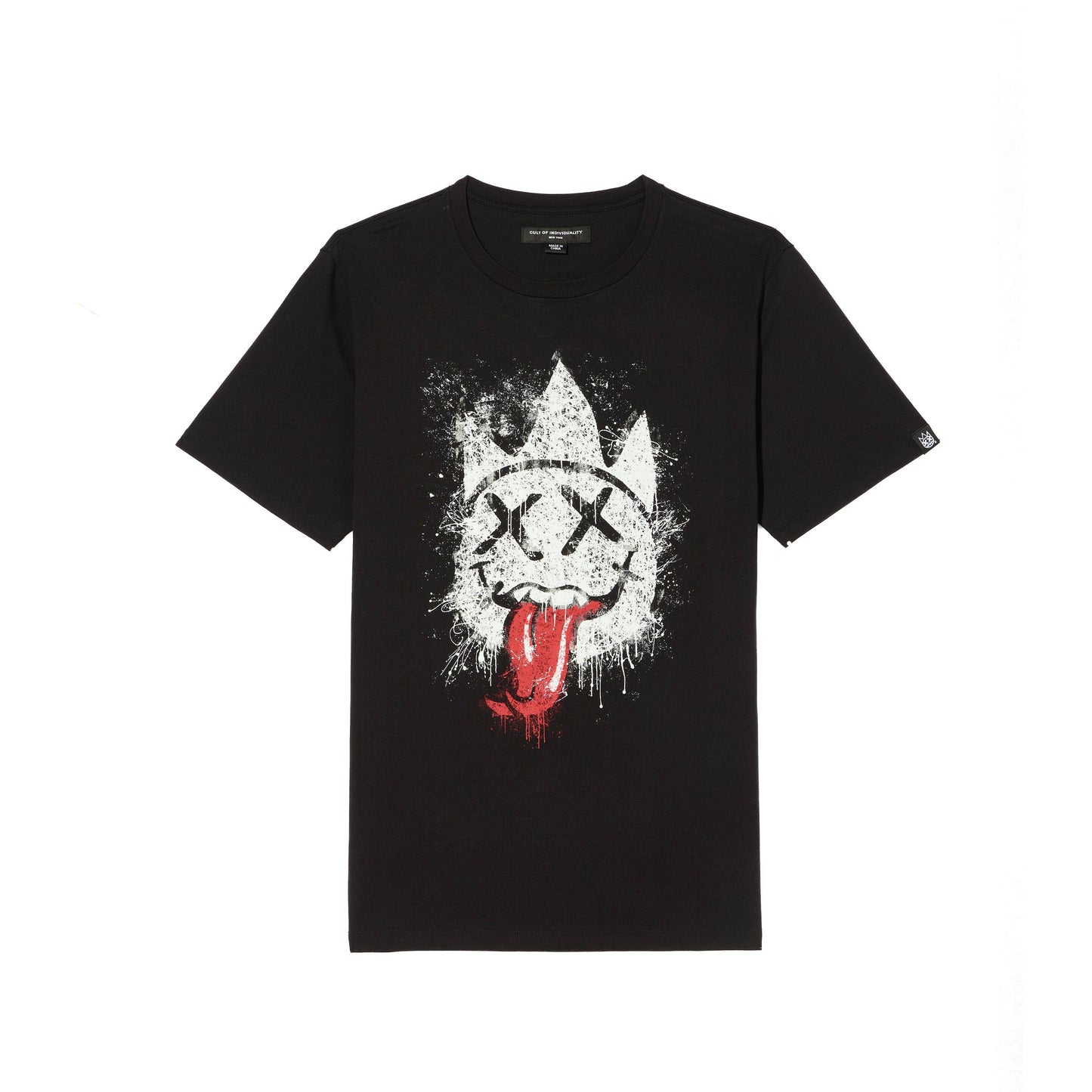 Cult's Crew Neck Tee - Tongue in Black
