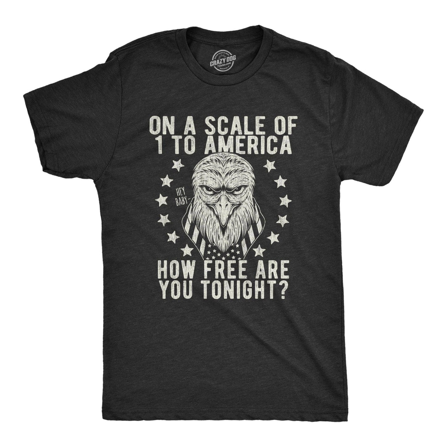 On A Scale of 1 To America How Free Are You Men's Tshirt