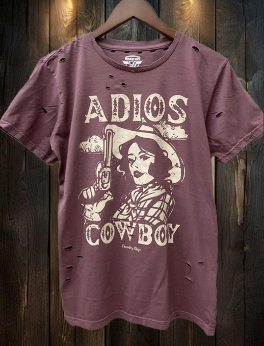 Adios Cowboy Unisex Distressed T-Shirt