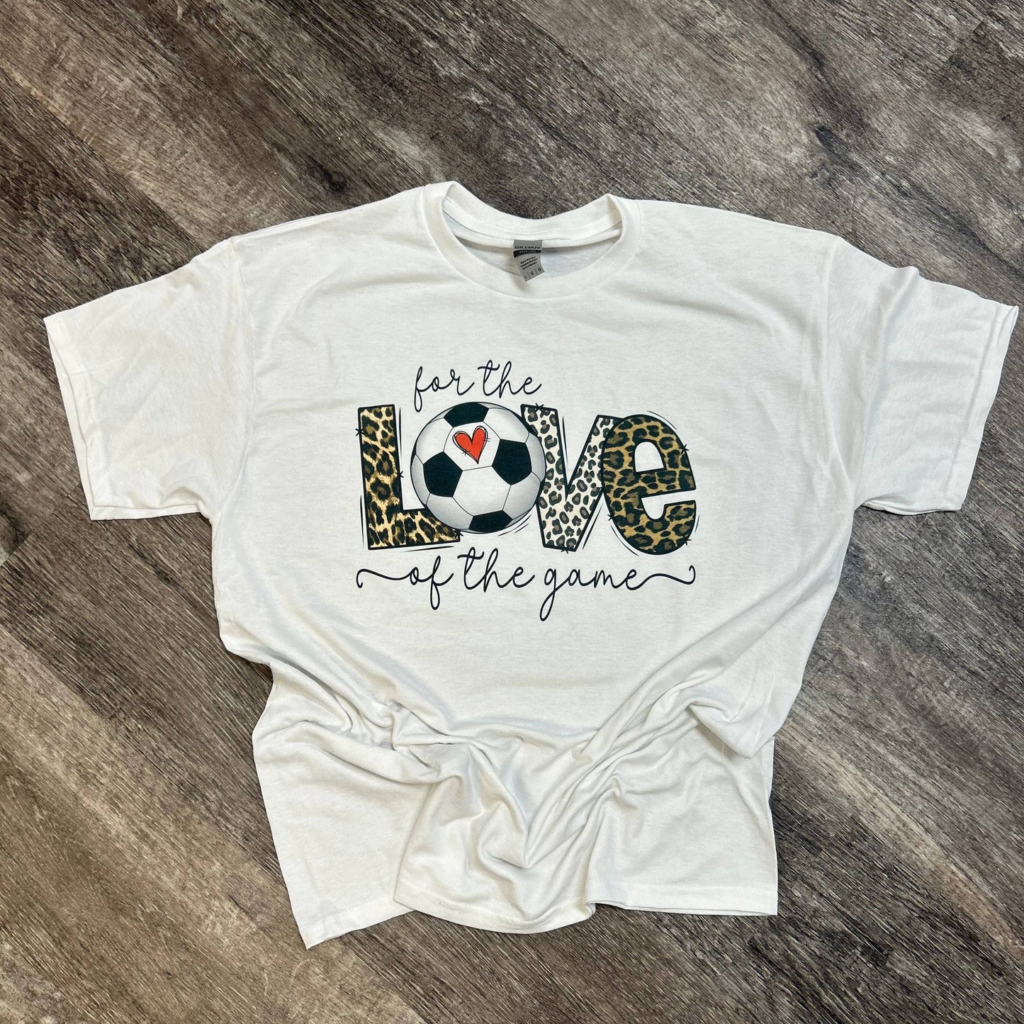 Soccer: For the Love of the Game Leopard On White Tee
