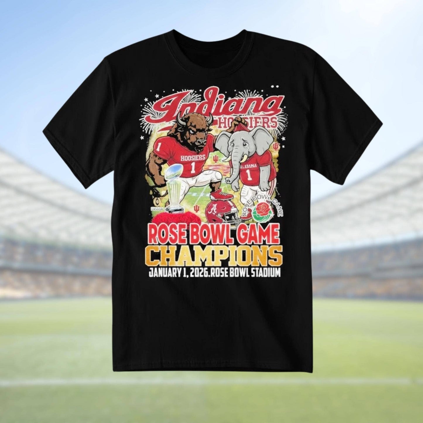 Iu Hoosiers 2026 Rose Bowl Champions Football Tee