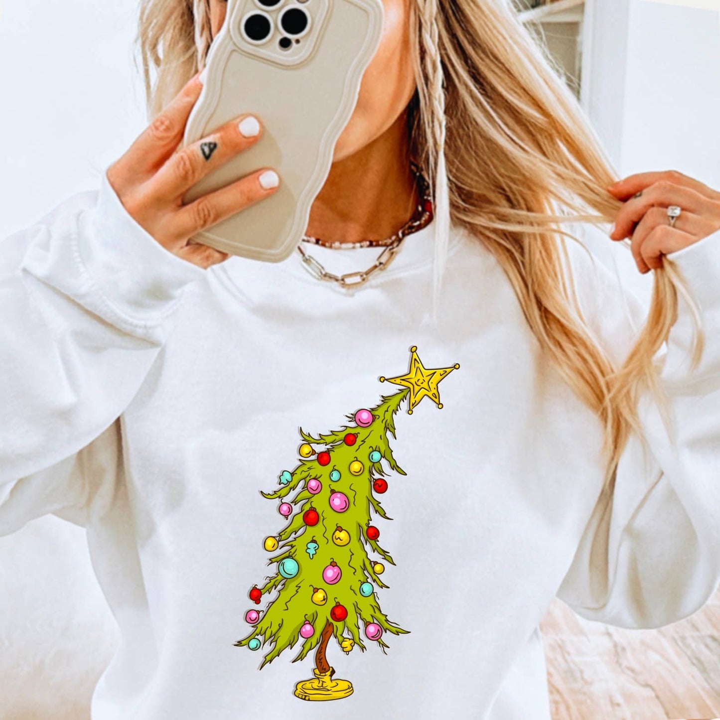 Whimsy Christmas Tree Sweatshirt | Women's Sweatshirt