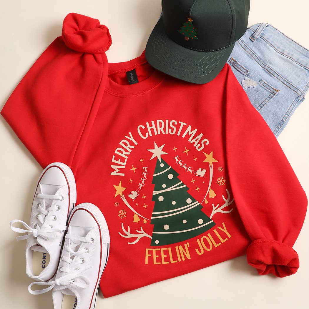 Merry Christmas Feelin' Jolly Heavyweight Fleece Sweatshirt
