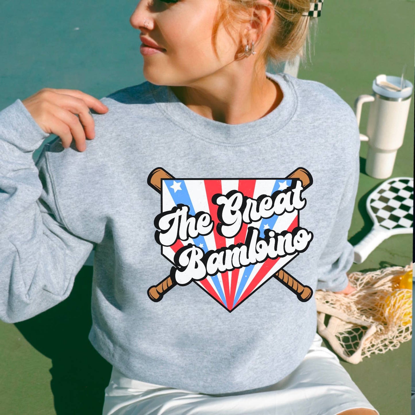 The Great Bambino Retro Baseball Graphic Sweatshirt