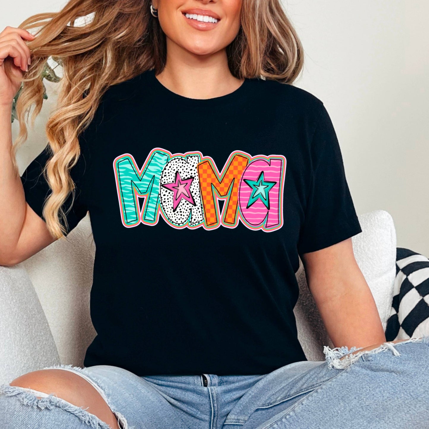 Mama Funky Star Graphic Shirt |Mother's Day| Comfort Colors