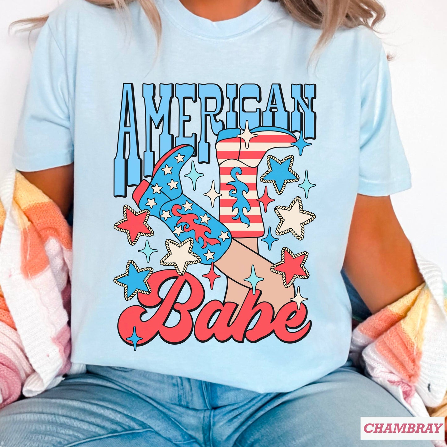 American Babe July 4th Graphic Shirt | Comfort Color