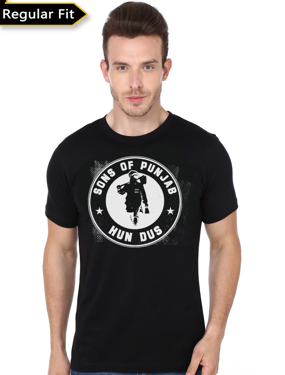 Sons Of Punjab Hun Dus Black T-Shirt