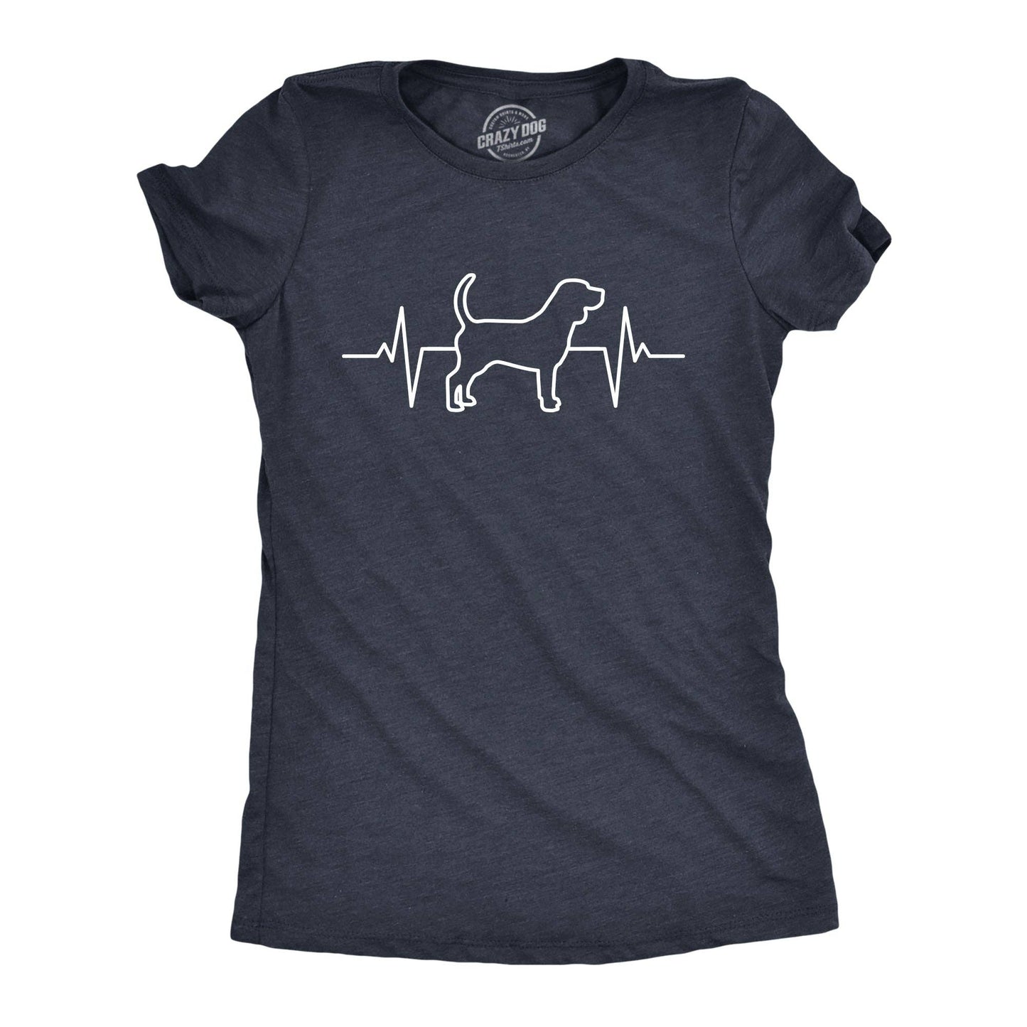 Dog Heart Beat Women's Tshirt Dog Graphic Tee Western Plus