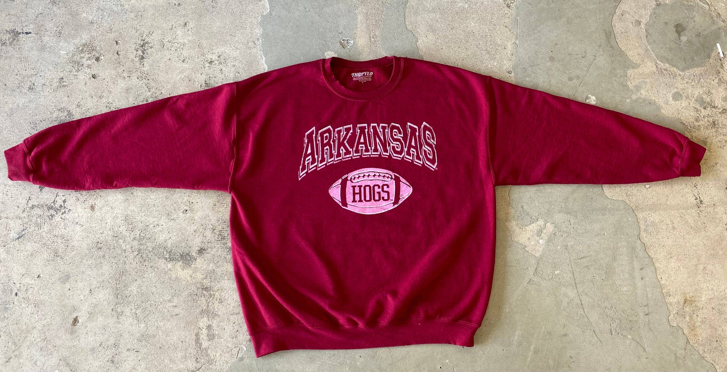 Arkansas Razorbacks Wonka Fb Cardinal Thrifted Sweatshirt