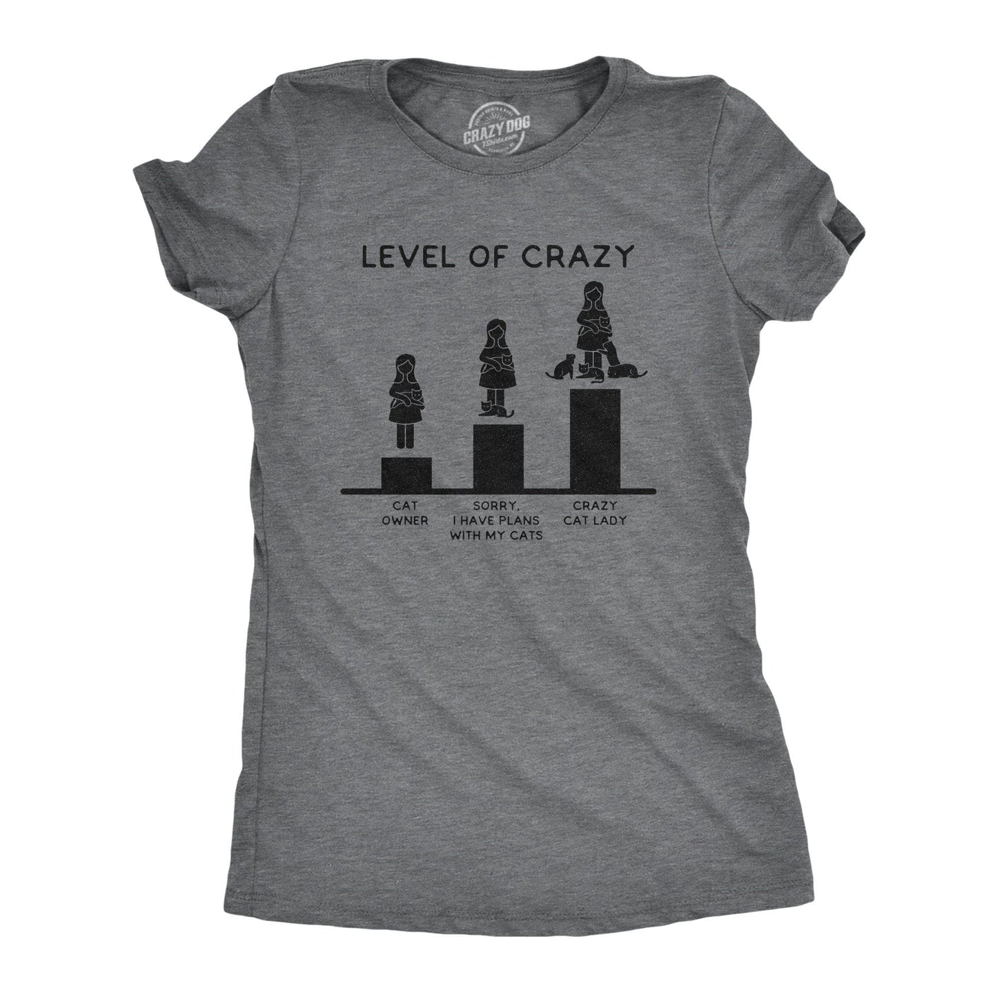 Level of Crazy: Crazy Cat Lady Women's Tshirt Cat Graphic