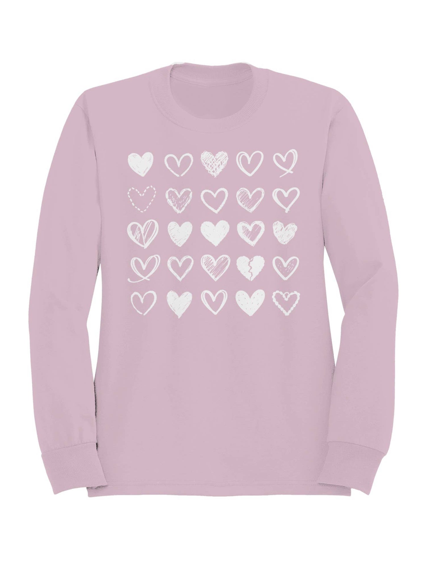Hand-Drawn Heart Patterns Set Women's Sweatshirt