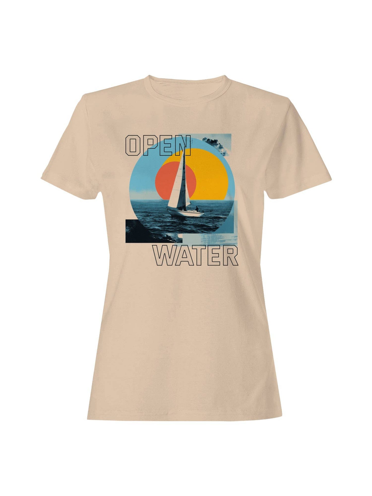 Open Water Sailboat Sunrise Art Women's T-Shirt