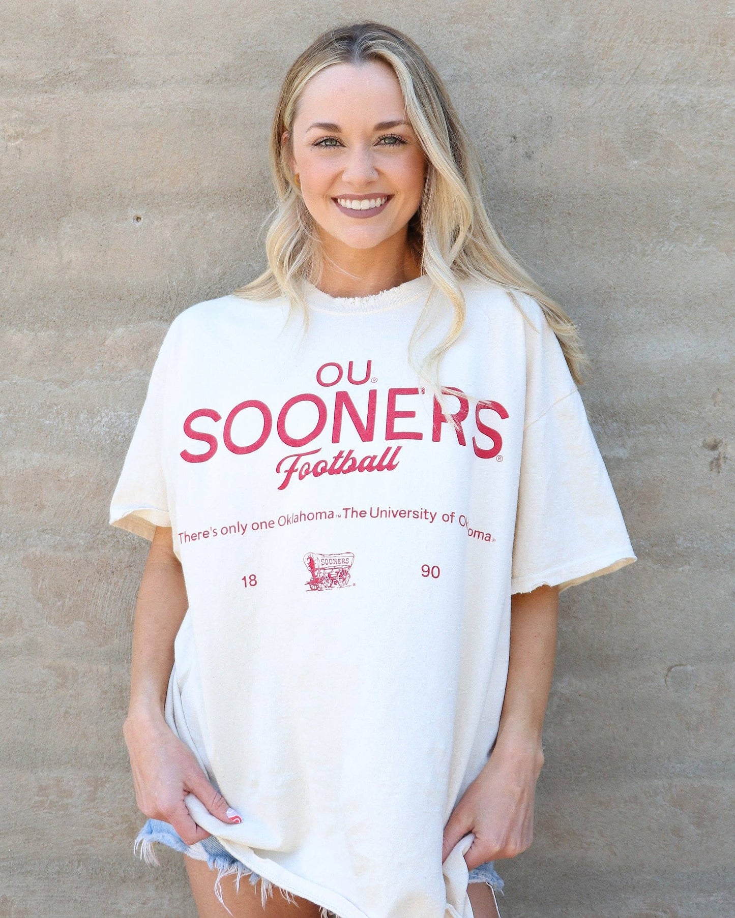 Ou Oklahoma Sooners Shot Off Off White Thrifted Tee