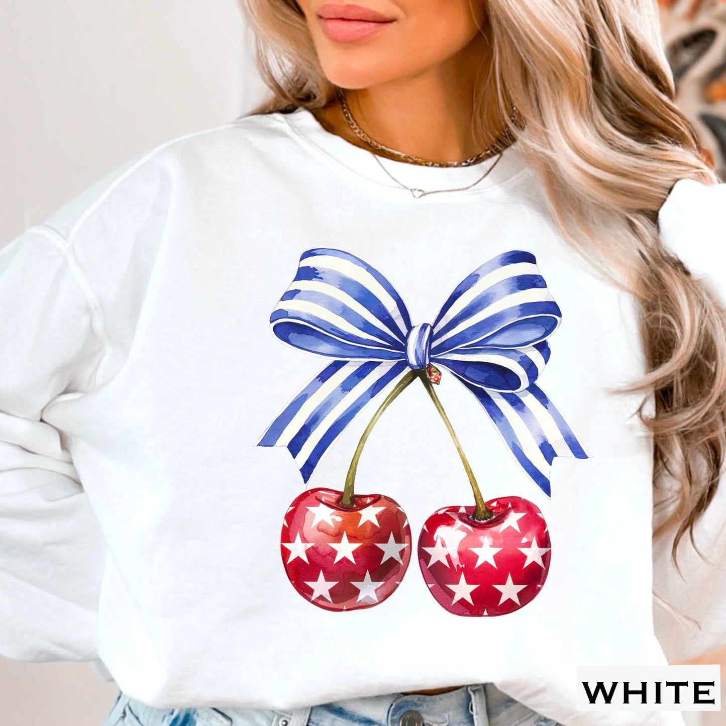 July 4th Patriotic Cherries Sweatshirt