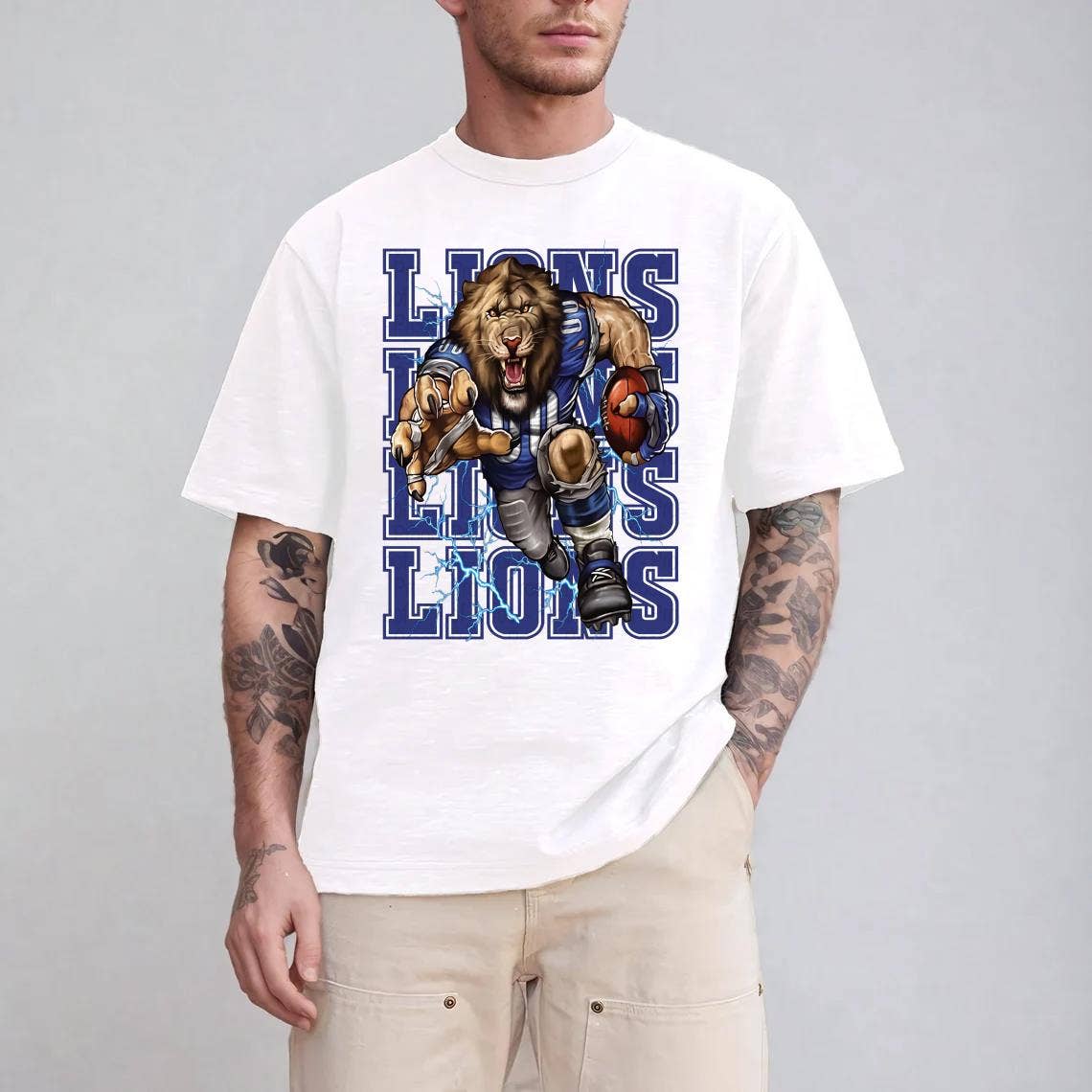Fierce Roaring Lions Football Mascot Tee Design For Fans