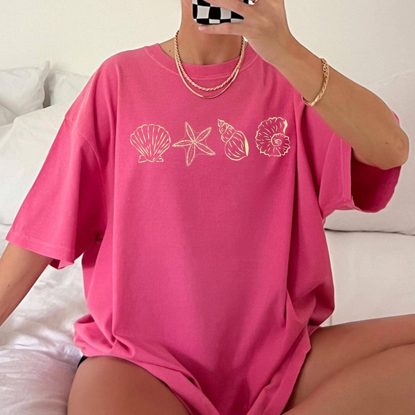 Coastal Aesthetic Seashell Tee For Teen Girls