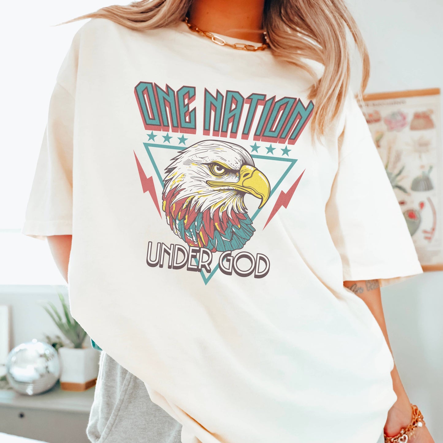 One Nation Under God July 4th Graphic Shirt | Comfort Color