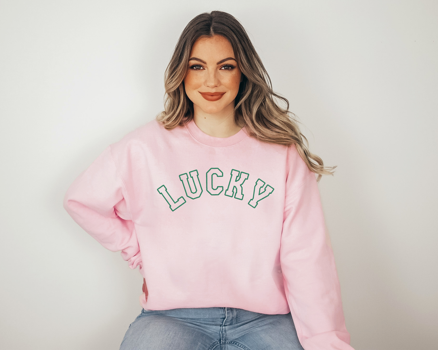 Lucky Embroidered Sweatshirt, St. Patrick's Day, Sweatshirt
