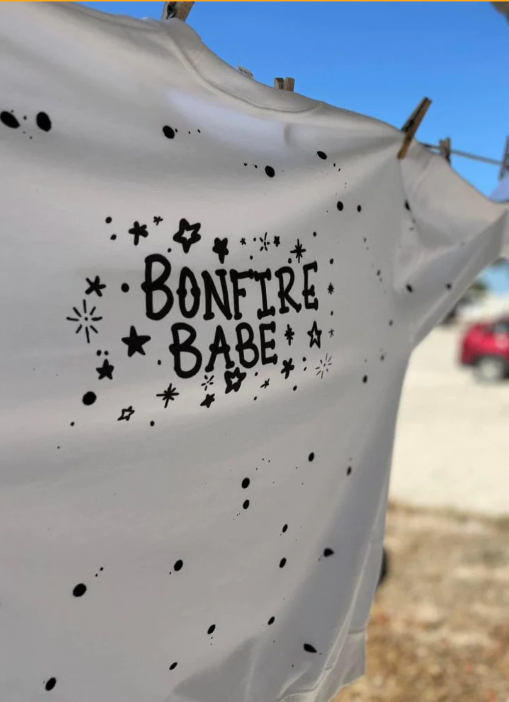 Bonfire Babe Sweatshirt with Black Splatter