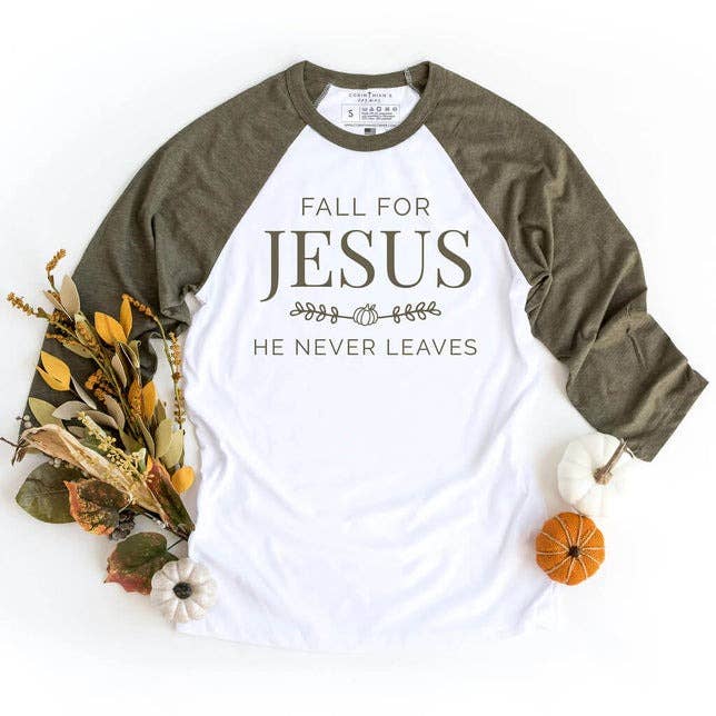 Fall For Jesus Raglan 3/4 Sleeve T-Shirt
