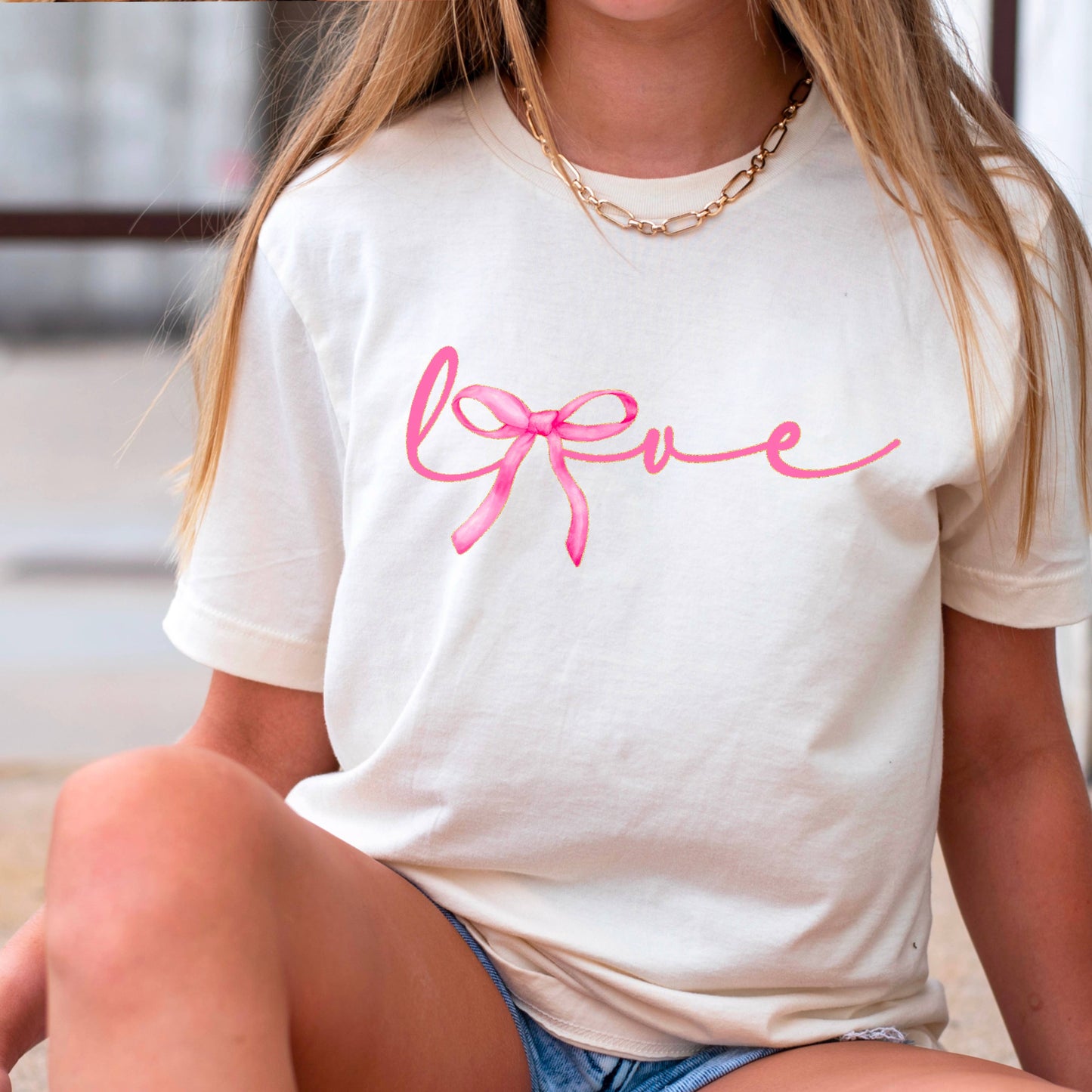 Love Coquette Bow Valentine's Day Graphic Tee | Gildan