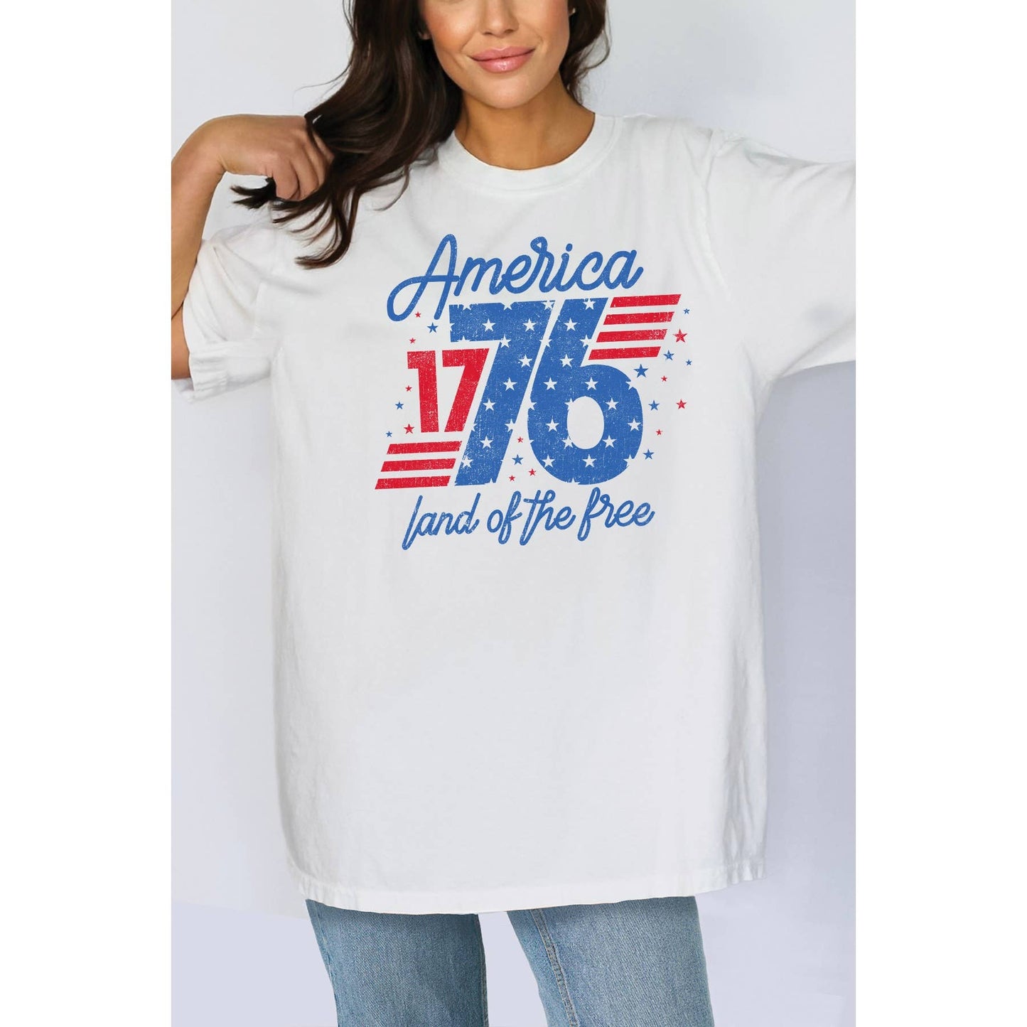 America 1776 Land of the Free Oversized Unisex Tee