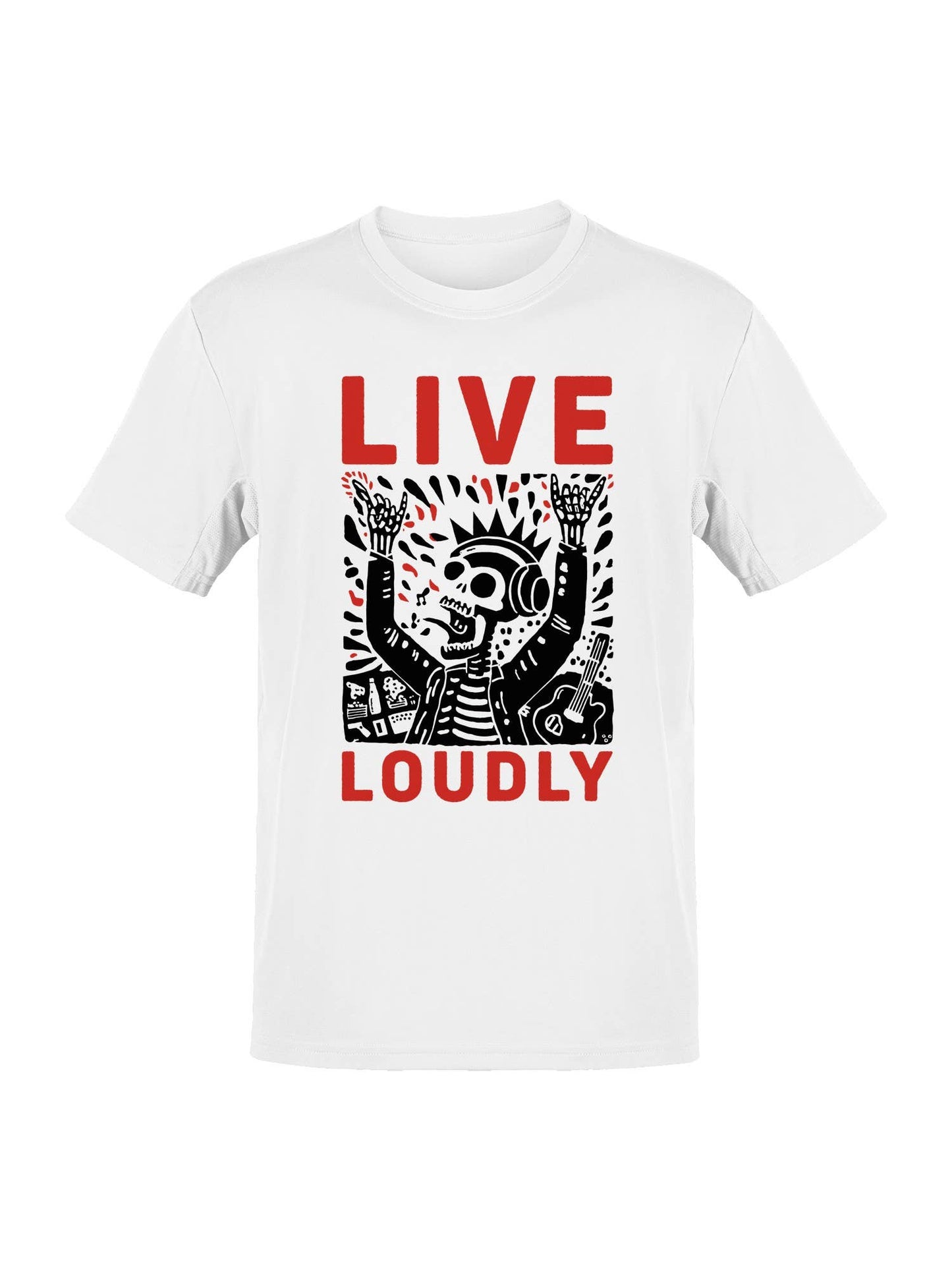 Live Loudly Skeleton Headphones Men's T-Shirt