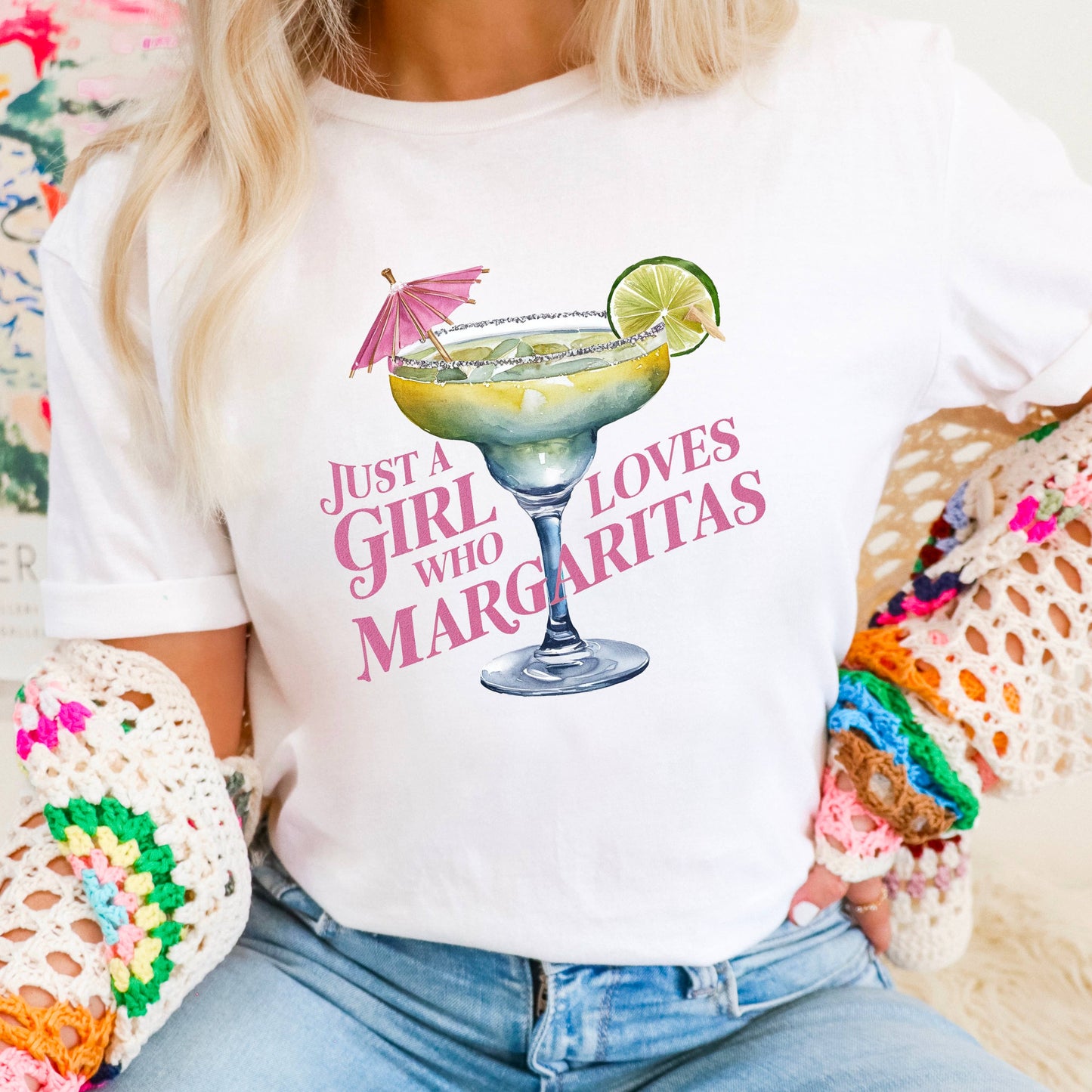 Just A Girl Who Loves Margaritas Graphic Tee | Gildan