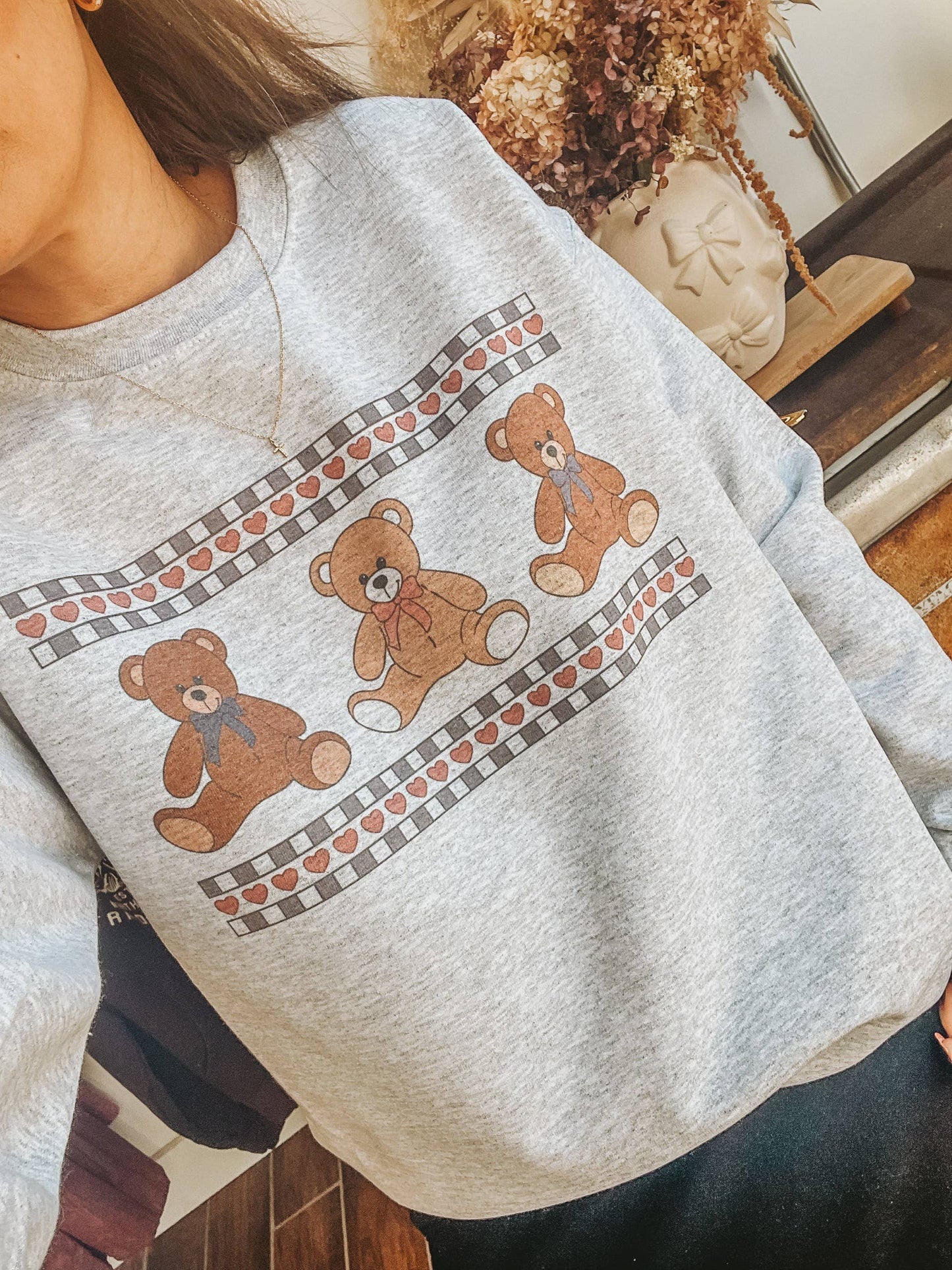 Vintage Teddy Bear Row 90's Thrifting Crew Neck Sweatshirt