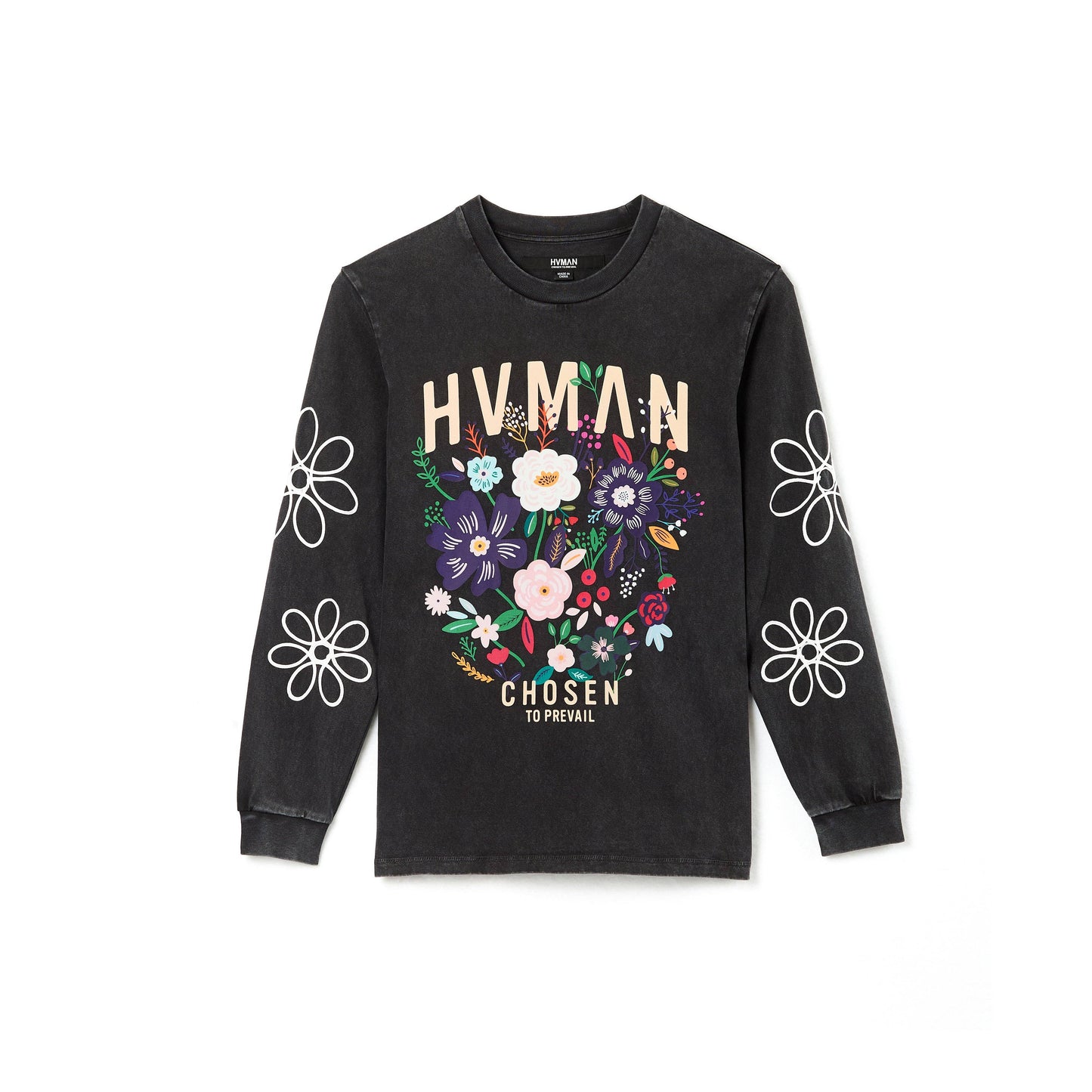 Long Sleeve Crew Neck Tee in Black
