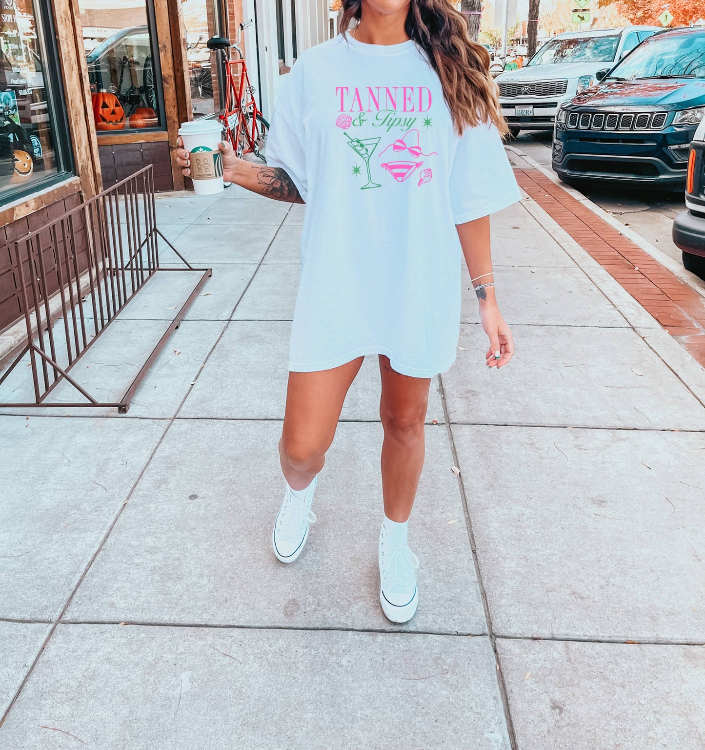 Tanned and Tipsy, Graphic Tee, Summer Apparel, Lake Shirt