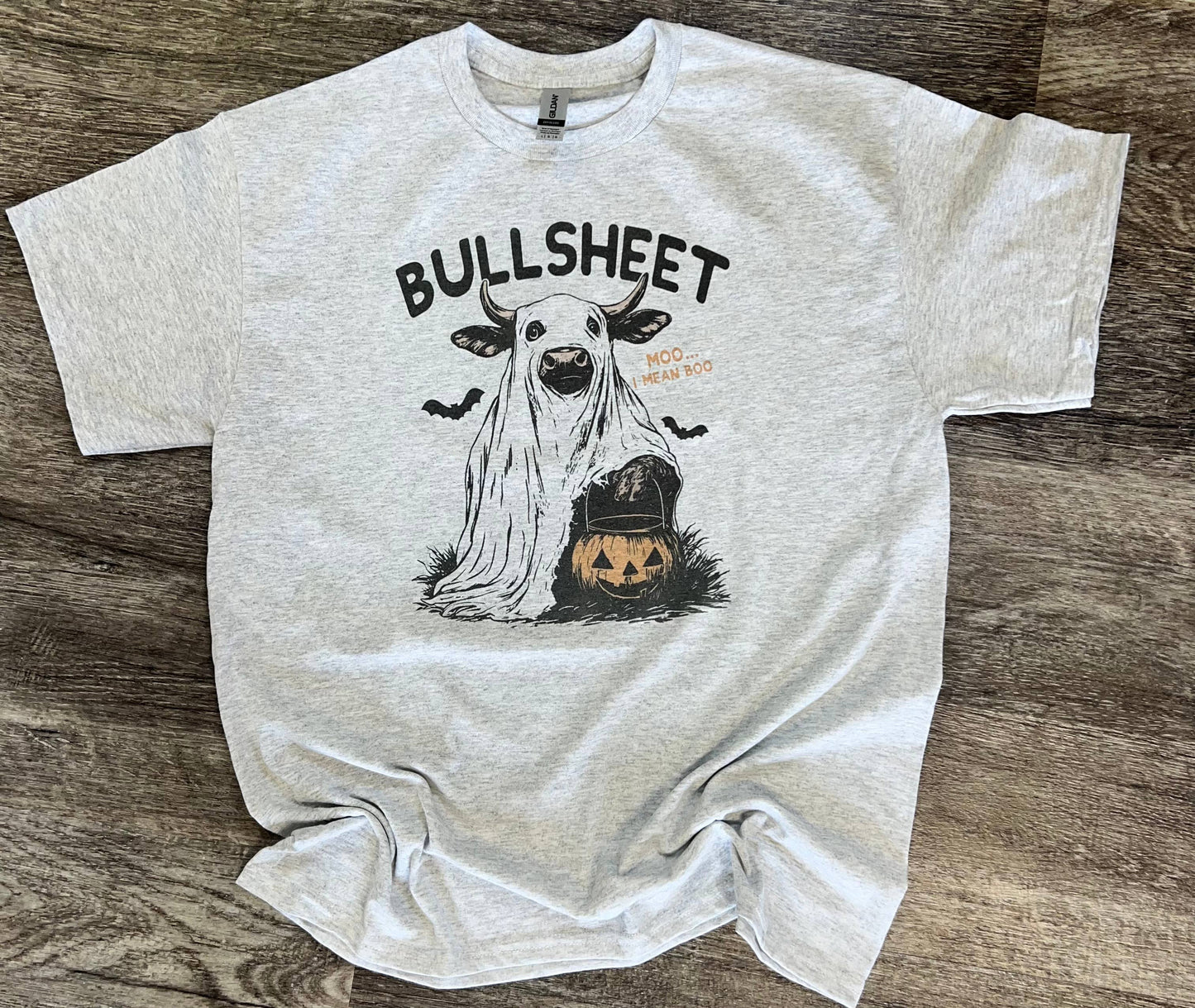 Bullsheet (Moo… I Mean Boo) On Ash Gray Tee