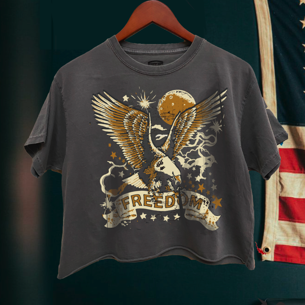 Freedom Vintage Relaxed Crop T-Shirt