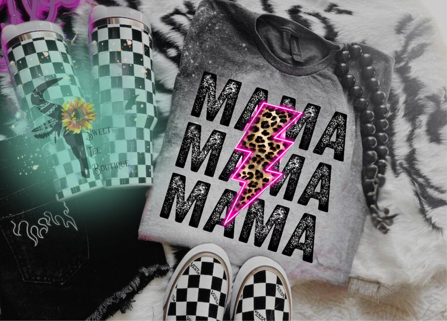 Cheetah Mama Crew Neck Shirt – Cute Mom Gift For Her