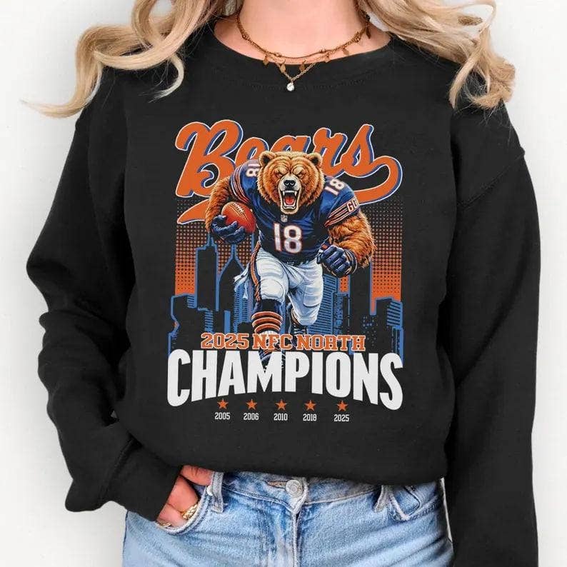 Chi-Cago Football 2025 Nfc North Division Champs Hoodie