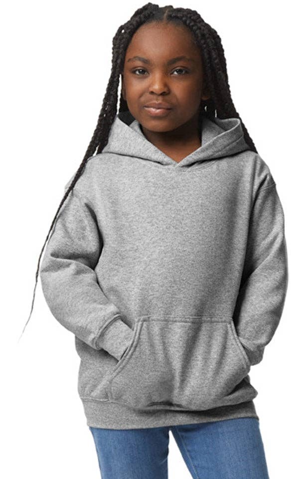 Custom Designed - Hoodie Sweatshirt (Sport Gray) Youth, Gildan, Heavy Blend 50/50 Fleece