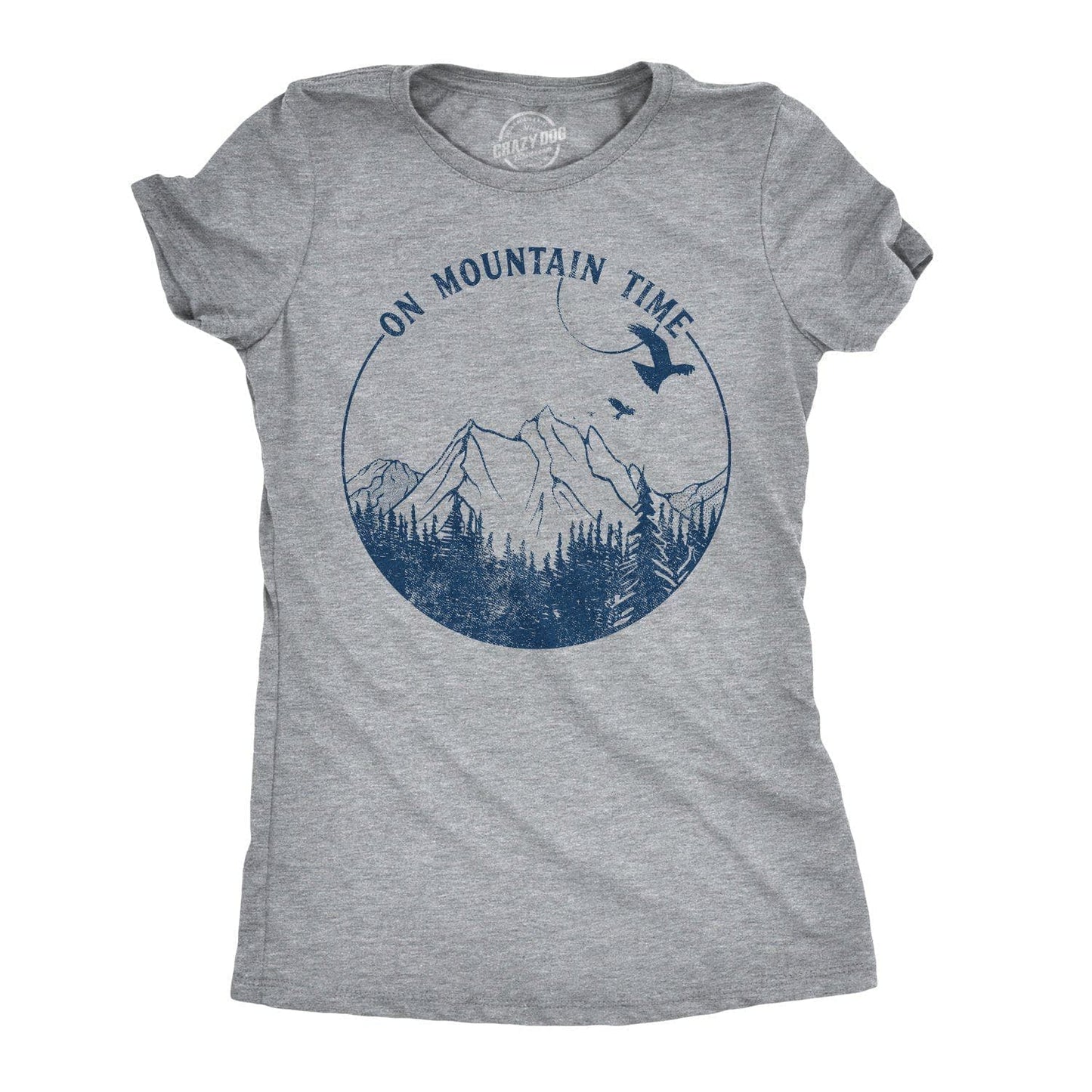 On Mountain Time Women's Tshirt Camping Graphic Tee Western