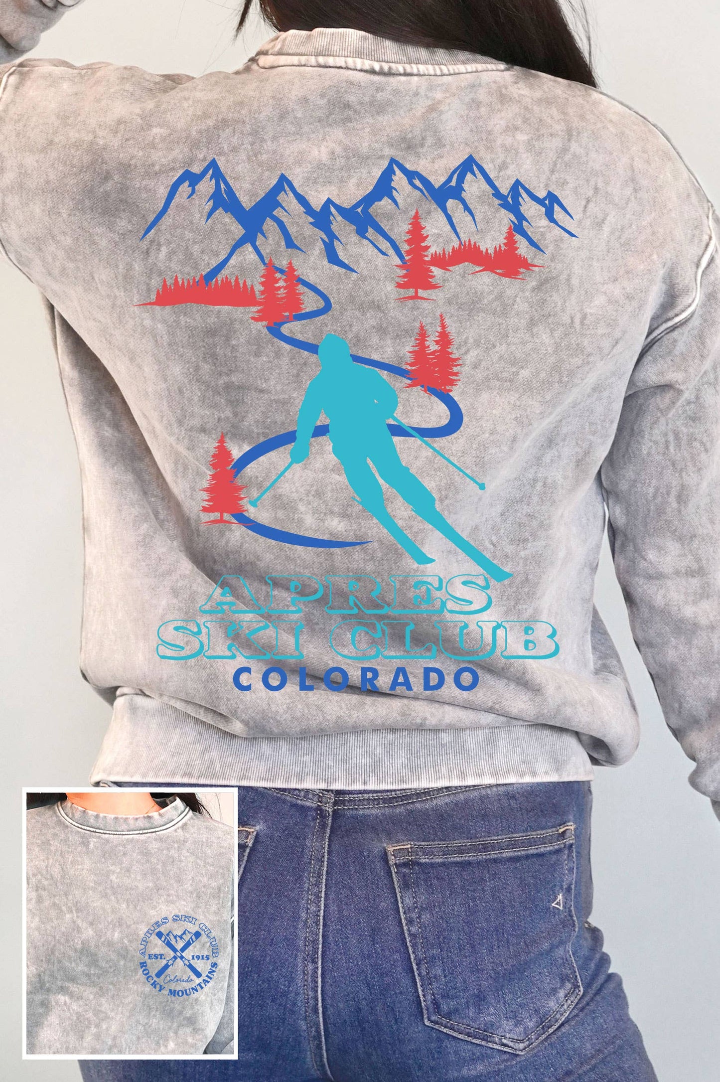 Colorado Apres Ski Club Graphic Mineral Brushed Sweatshirt