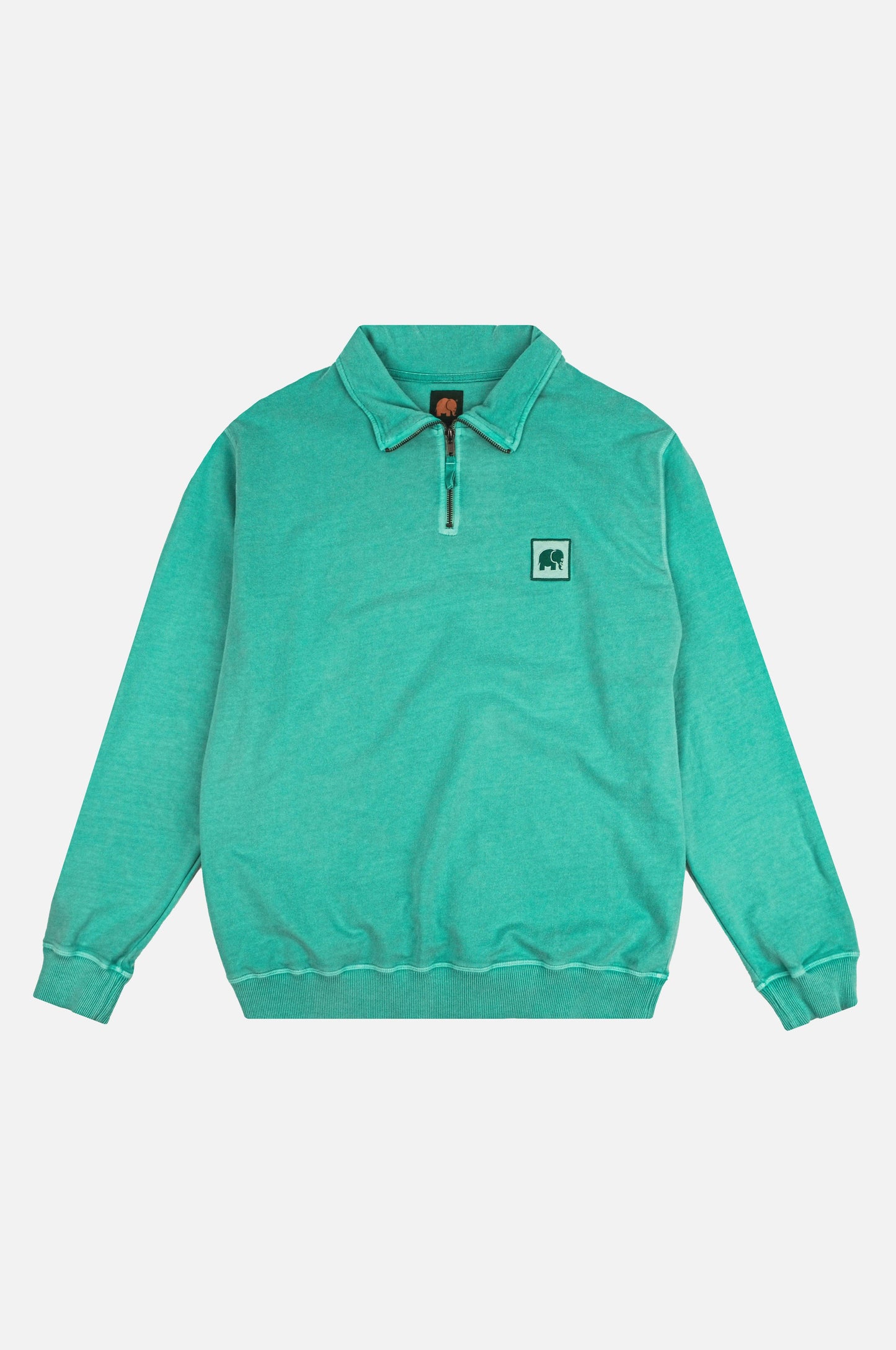 Sauce Pigment Quarter Zip Sweater Medium Turquoise