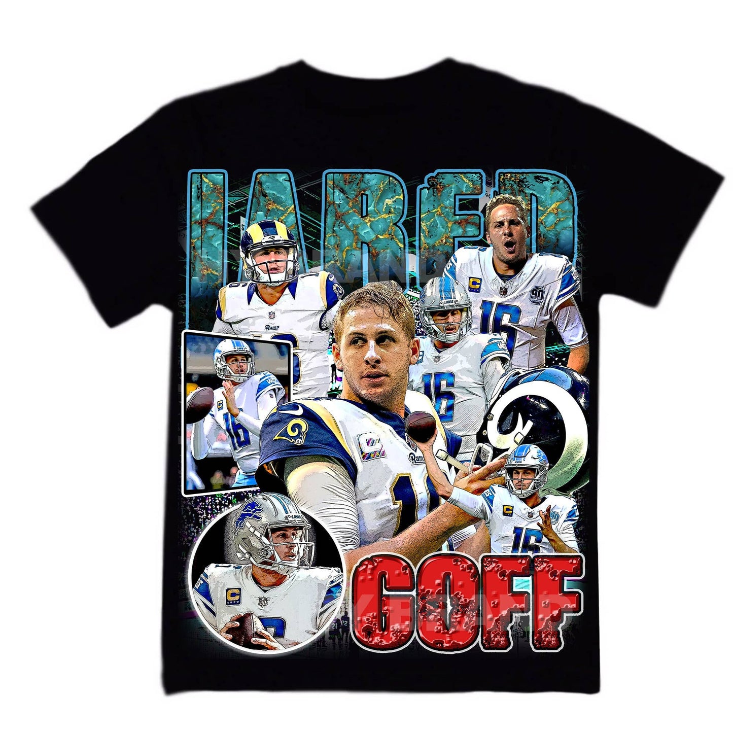 Jared Goff Graphic T-Shirt Bootleg Design Ready To Print