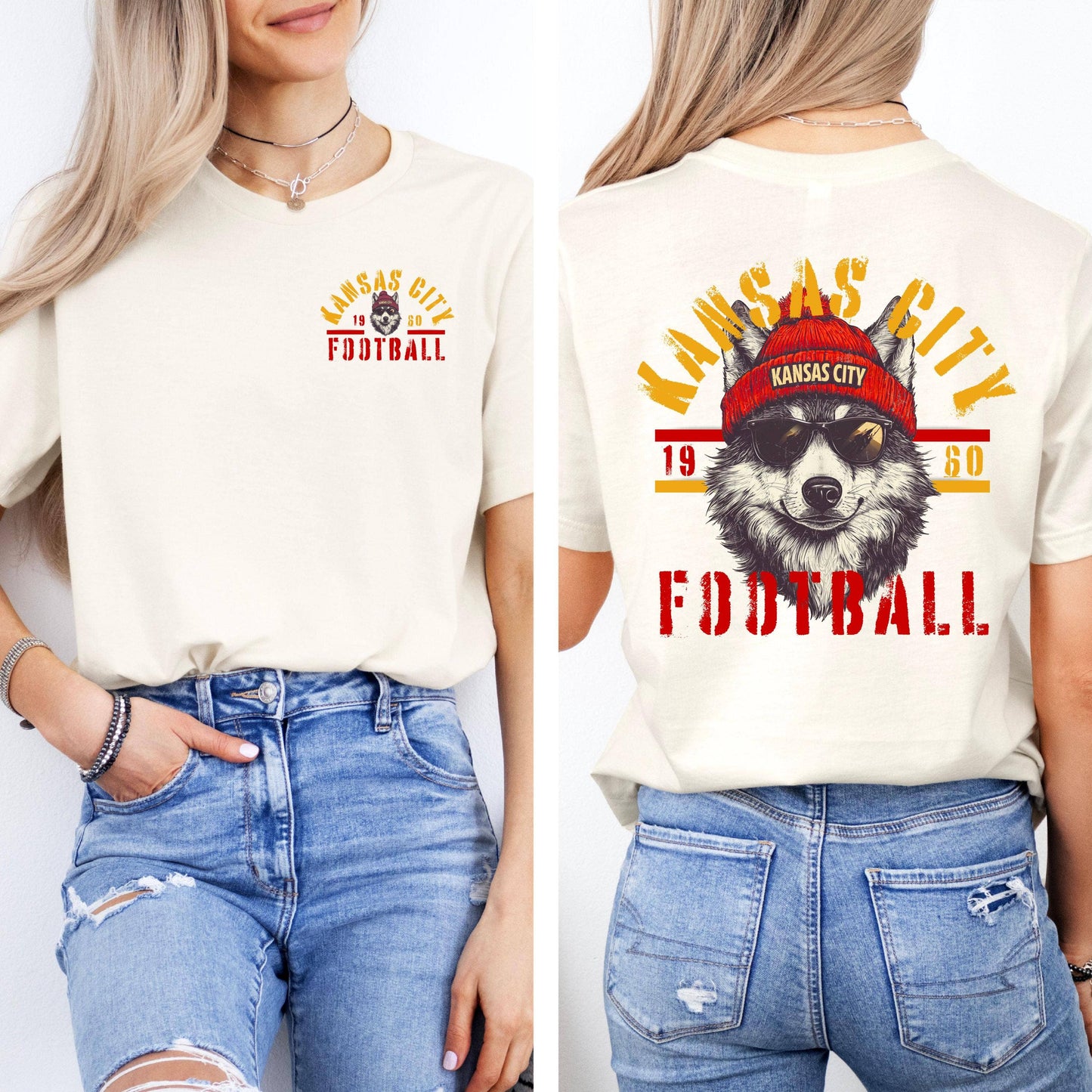 Kansas City Football Superbowl Champions Tee Wolf Mascot