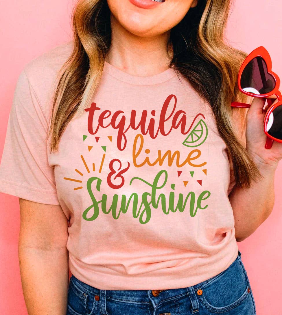 Tequila Lime & Sunshine - Cinco De Mayo Fun Drinks T-Shirt