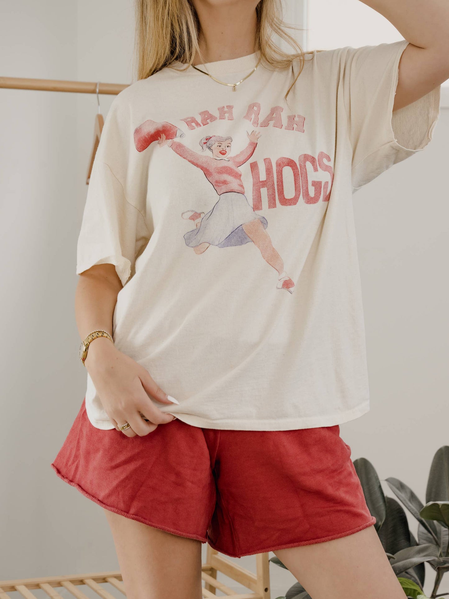 Arkansas Razorbacks Rah Rah Off White Thrifted Tee