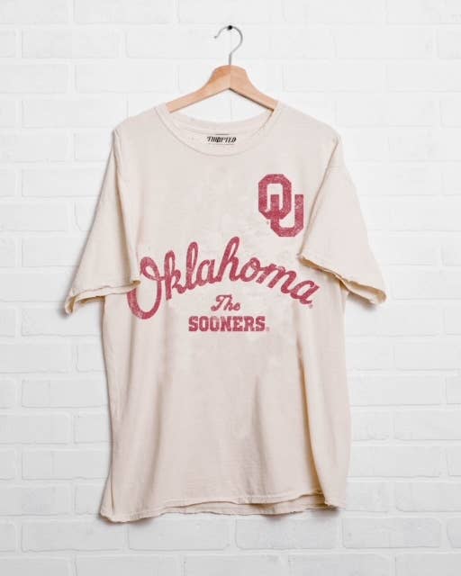 Ou Oklahoma Sooners Quality Off White Thrifted Tee